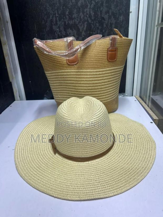 Designer Woven Handbag+Sunny Hat - main view