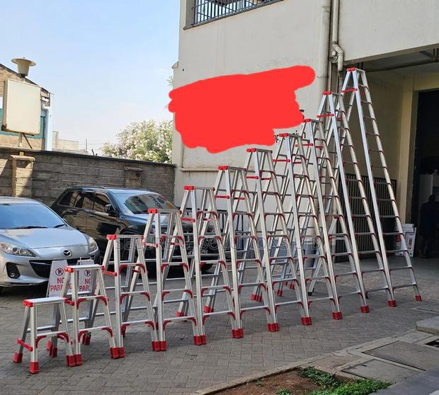 Aluminium Double Sided a Type Ladders Free Standing - main view
