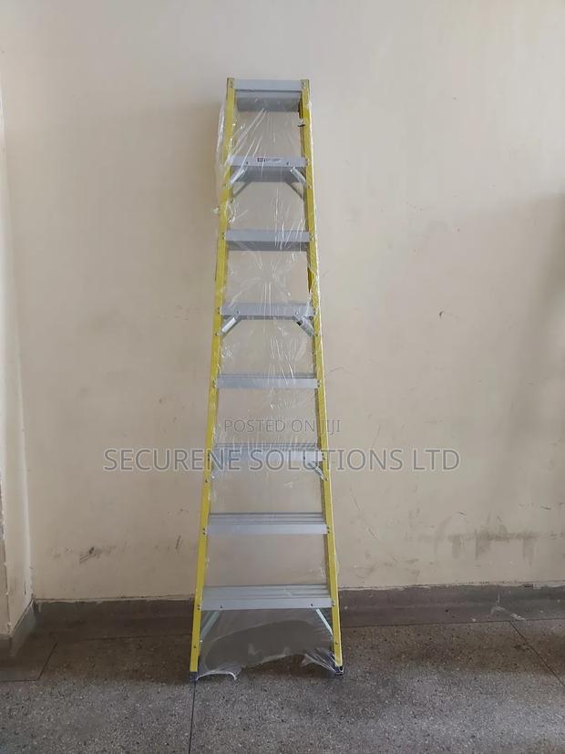 8ft/8steps/2.4m Fibreglass Double Sided a Type Ladders - main view