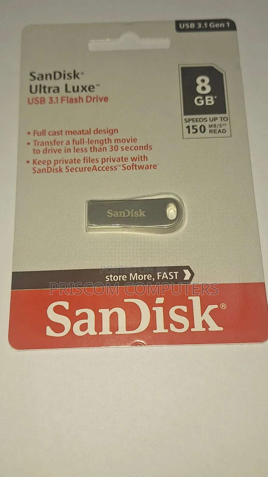 8GB Sandisk Ultra Luxe 3.1 Flash Drive Disk