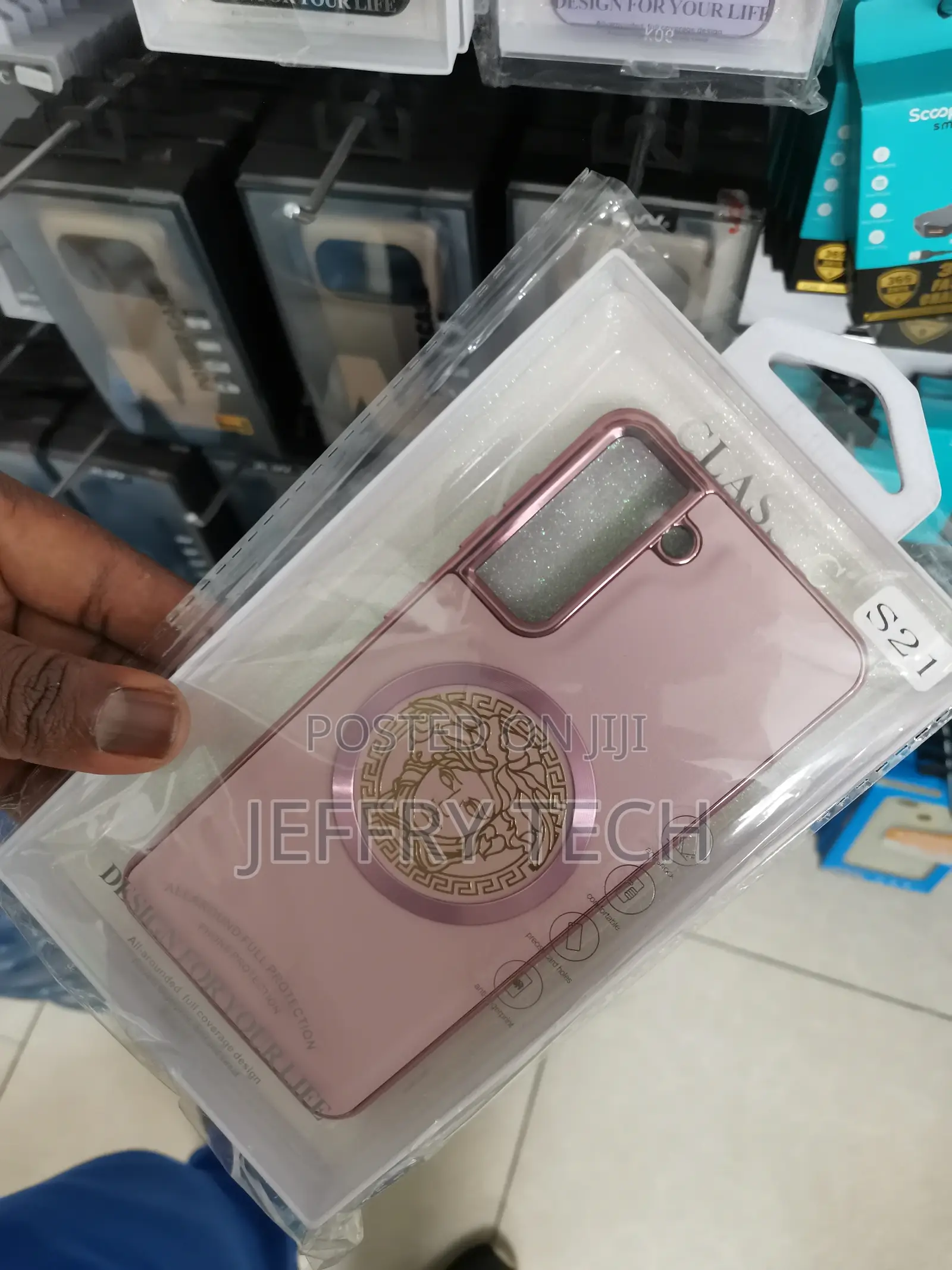 Versace Samsung Galaxy S21 Ultra Back Cover -Pink
