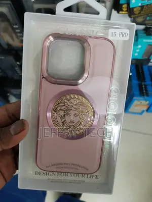 Versace Back Case for iPhone 15 Pro -Pink