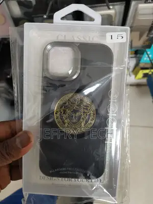 Versace Luxury iPhone Case for iPhone 15 -Black