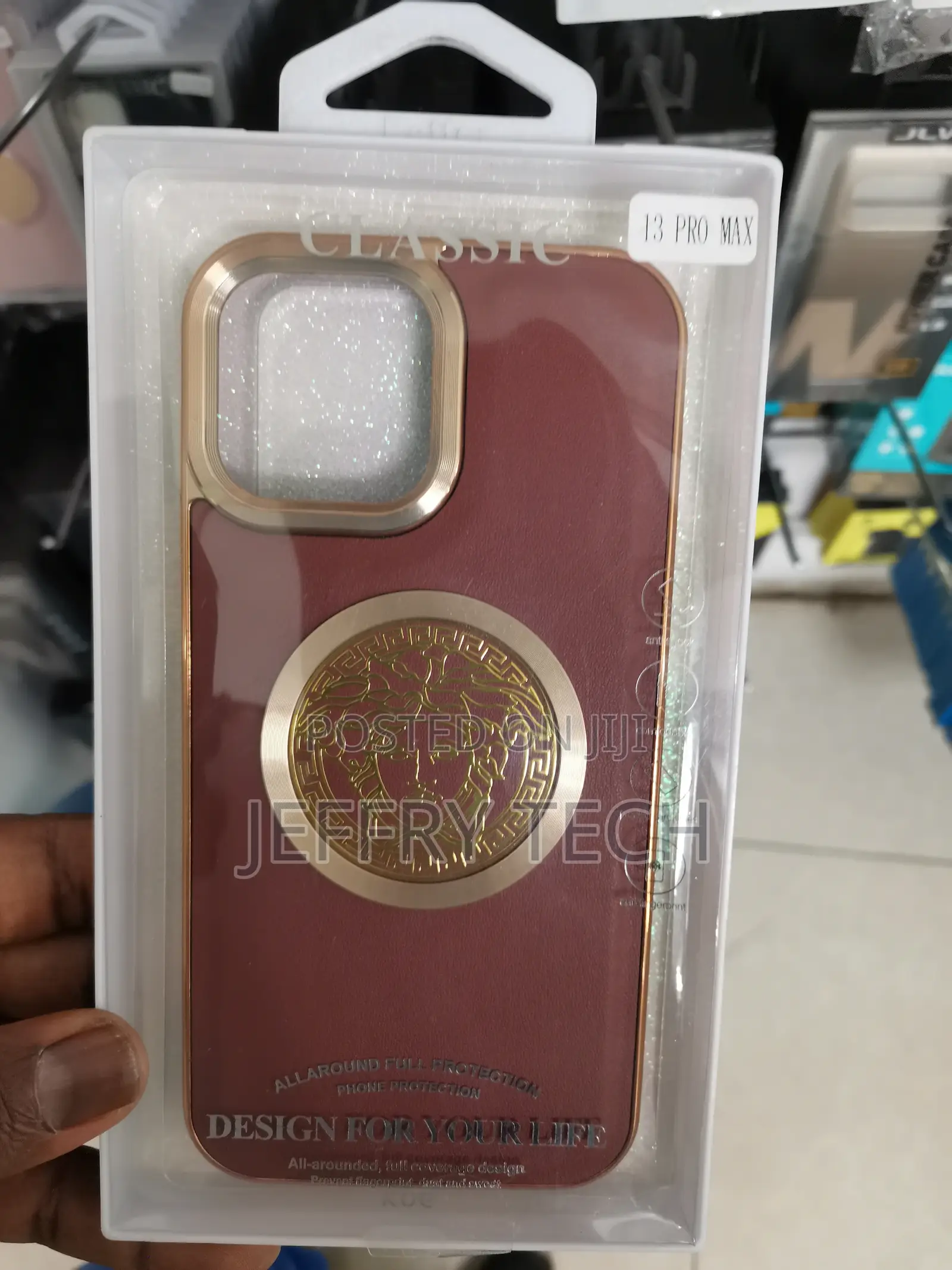 Versace Luxury Case for iPhone 13 Pro Max -Maroon