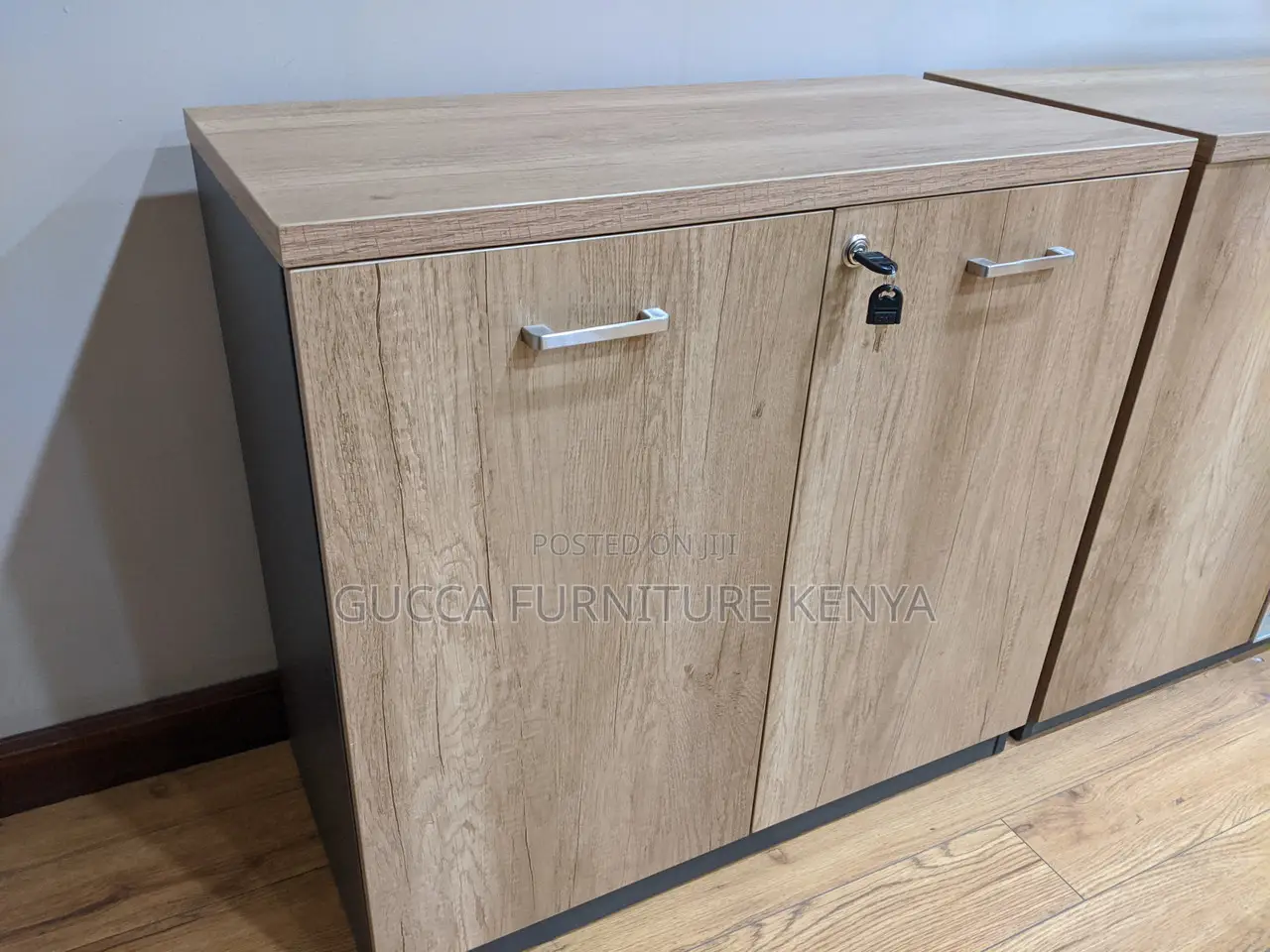 Cabinets: Teak Wood Rectangular 2-Door Office Cabinet