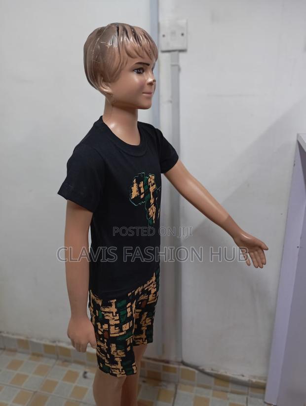 Kids Black Tshirt and Kitenge Short - thumbnail 2