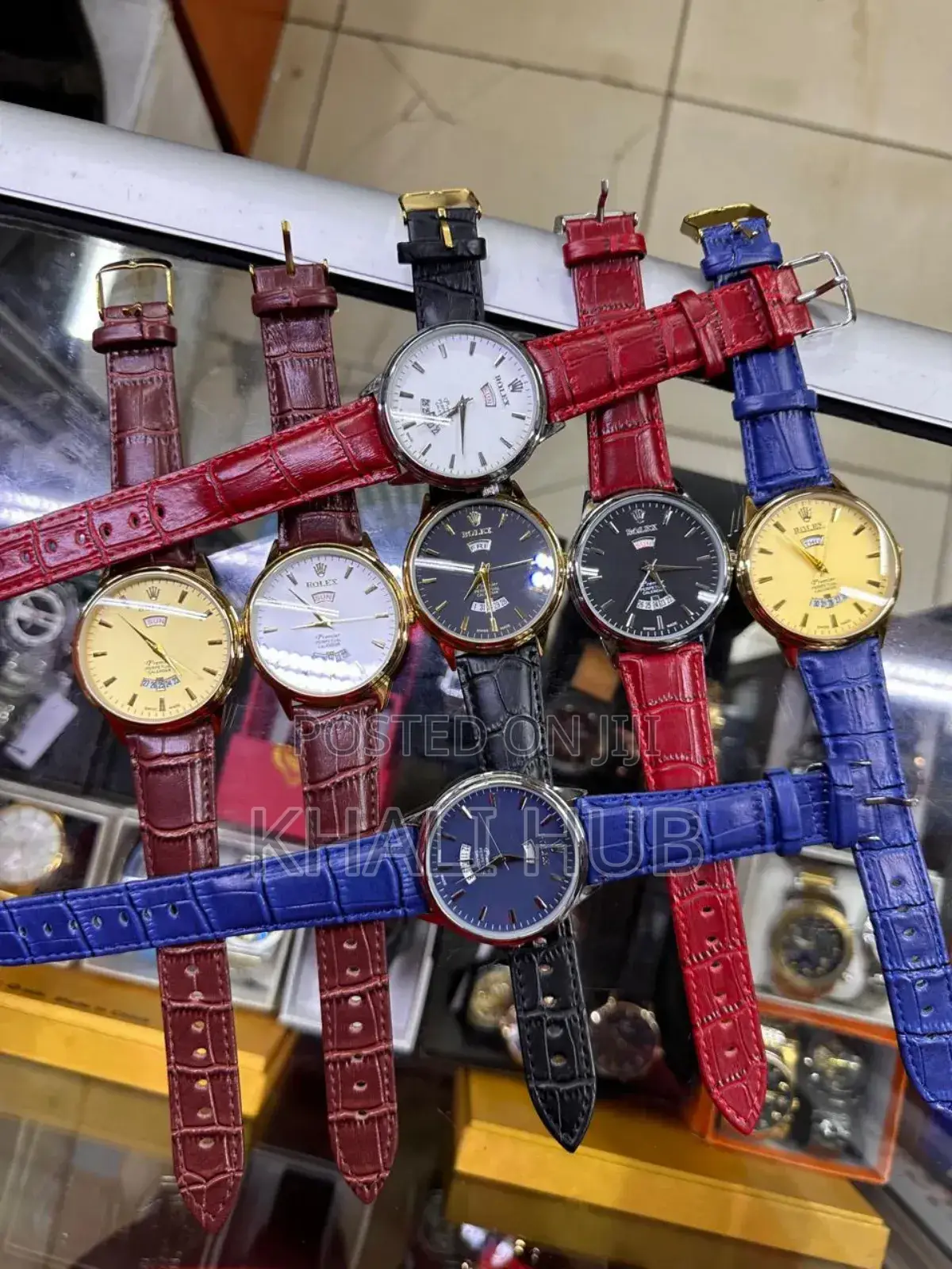 Rolex Leather Watch Rolex Leather Watch With Day and Day