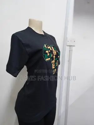 Unisex Cotton Tshirts With African Map Deco