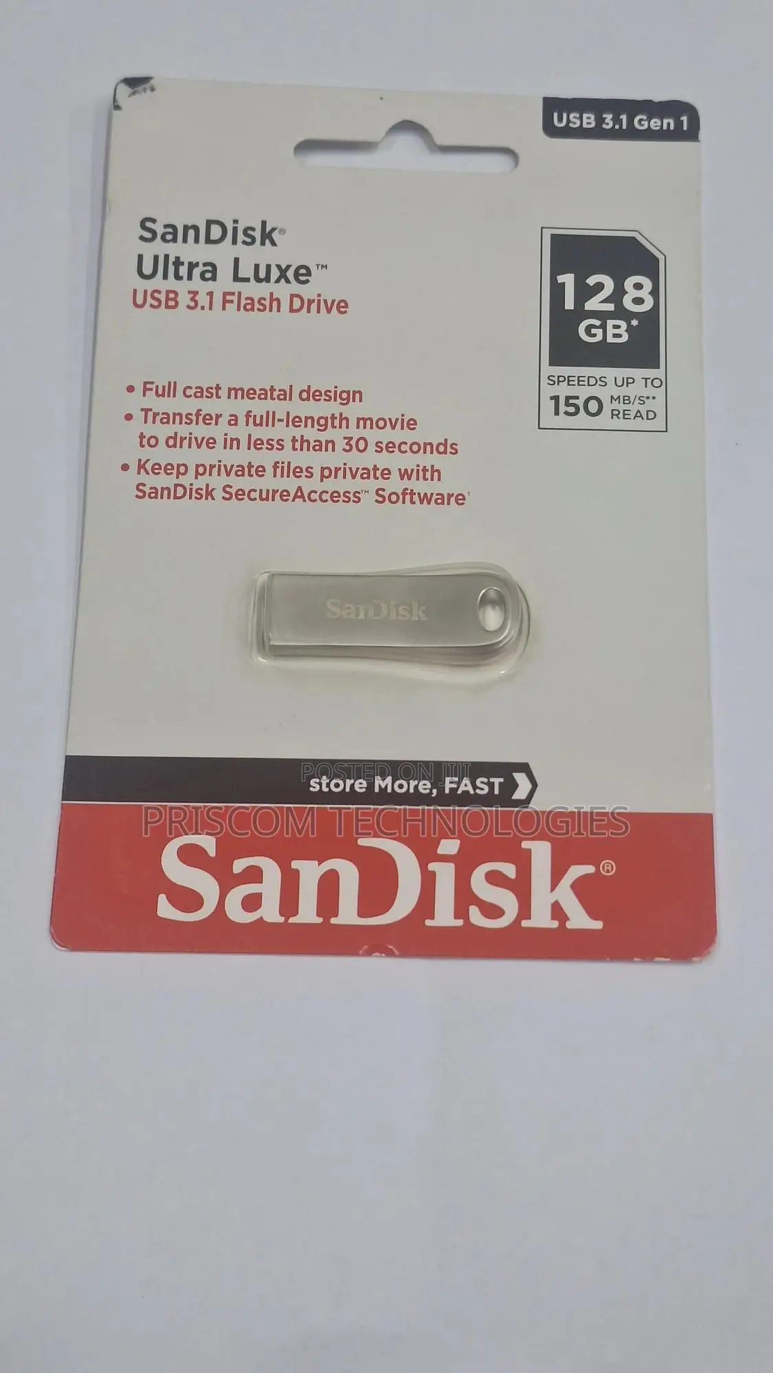128GB Sandisk Ultra Luxe 3.1 Flash Drive Disk
