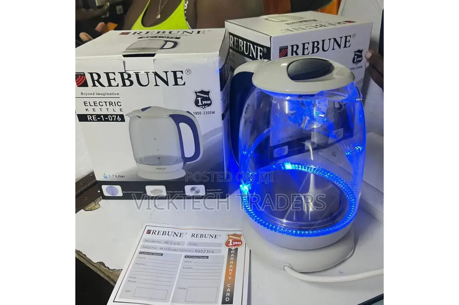 1.7ltrs Rebune Glass Kettle