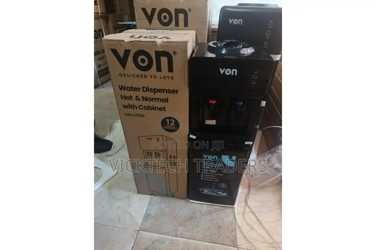 Water Dispenser Von Hotpoint Hot and Normal- Black