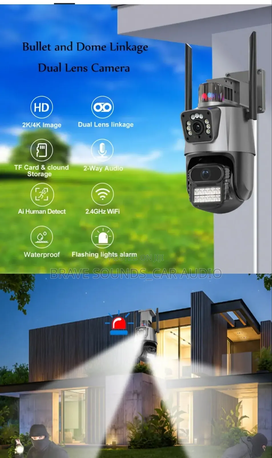 Dual Lens CCTV Camera (Wifi/Offline)