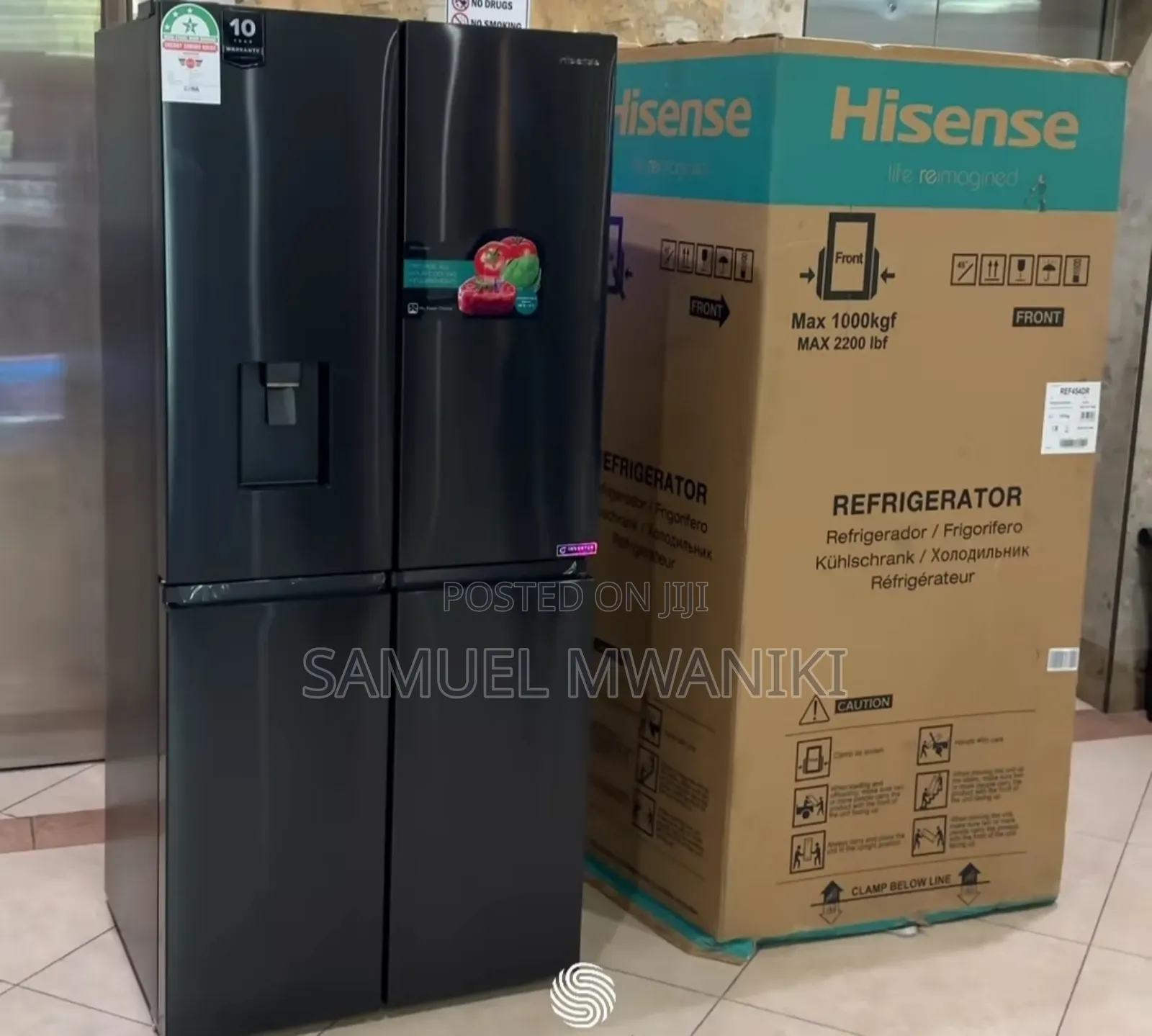 Hisense 454 Liters 4 French Door Fridge With Water Dispenser