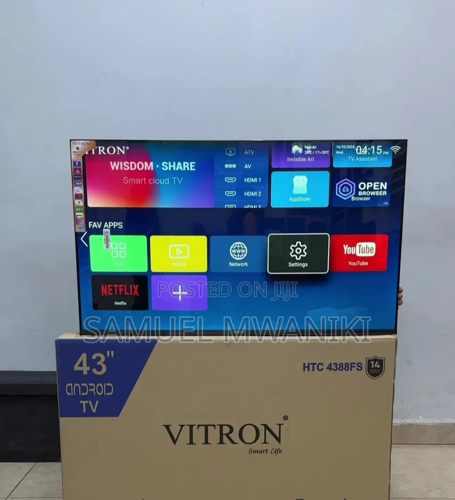 Vitron 43′′ Frameless Smart Android FHD Tv Bluetooth Enabled