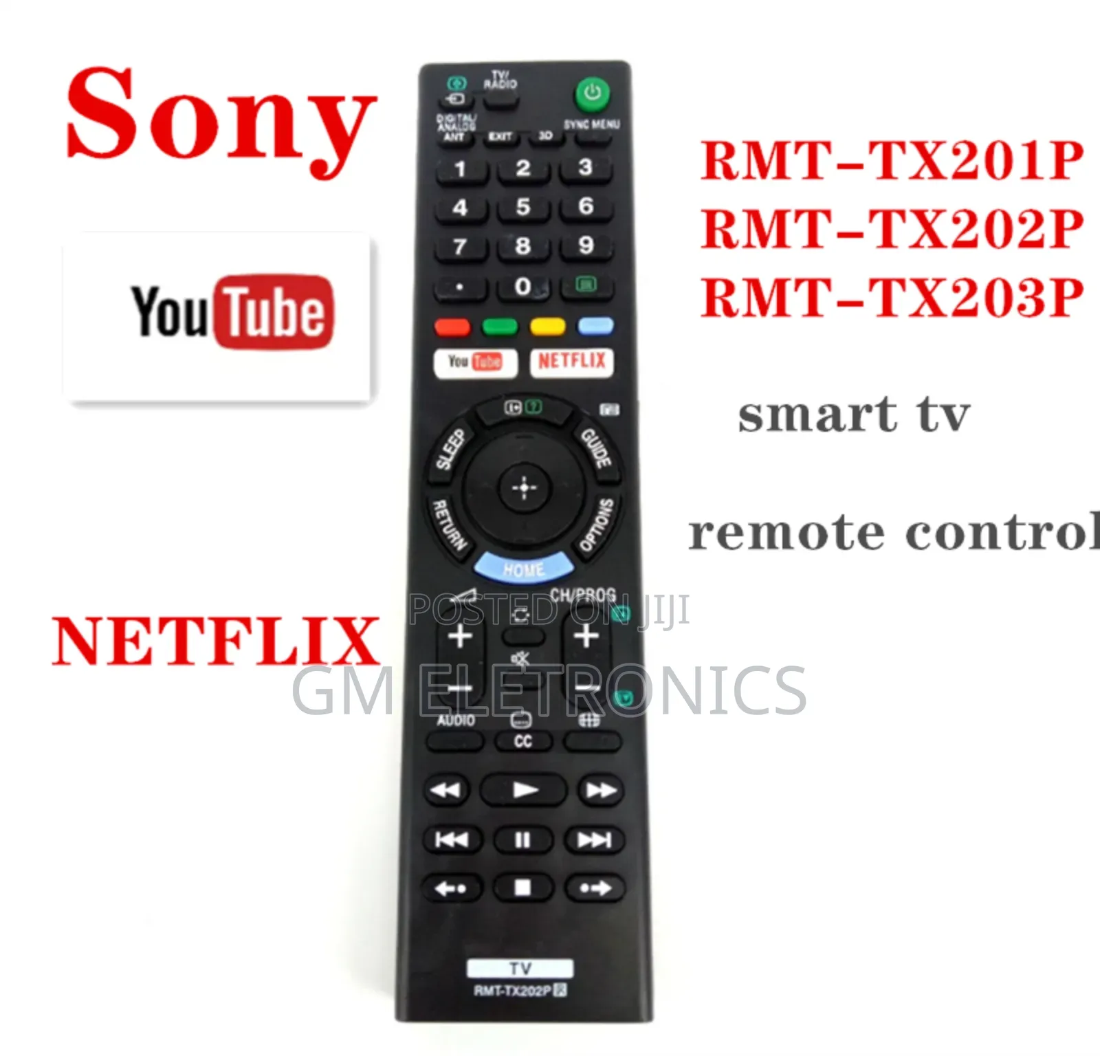 Replacement Remote- Sony RMT-Tx300p, Tx202p Tx203p LCD TV.