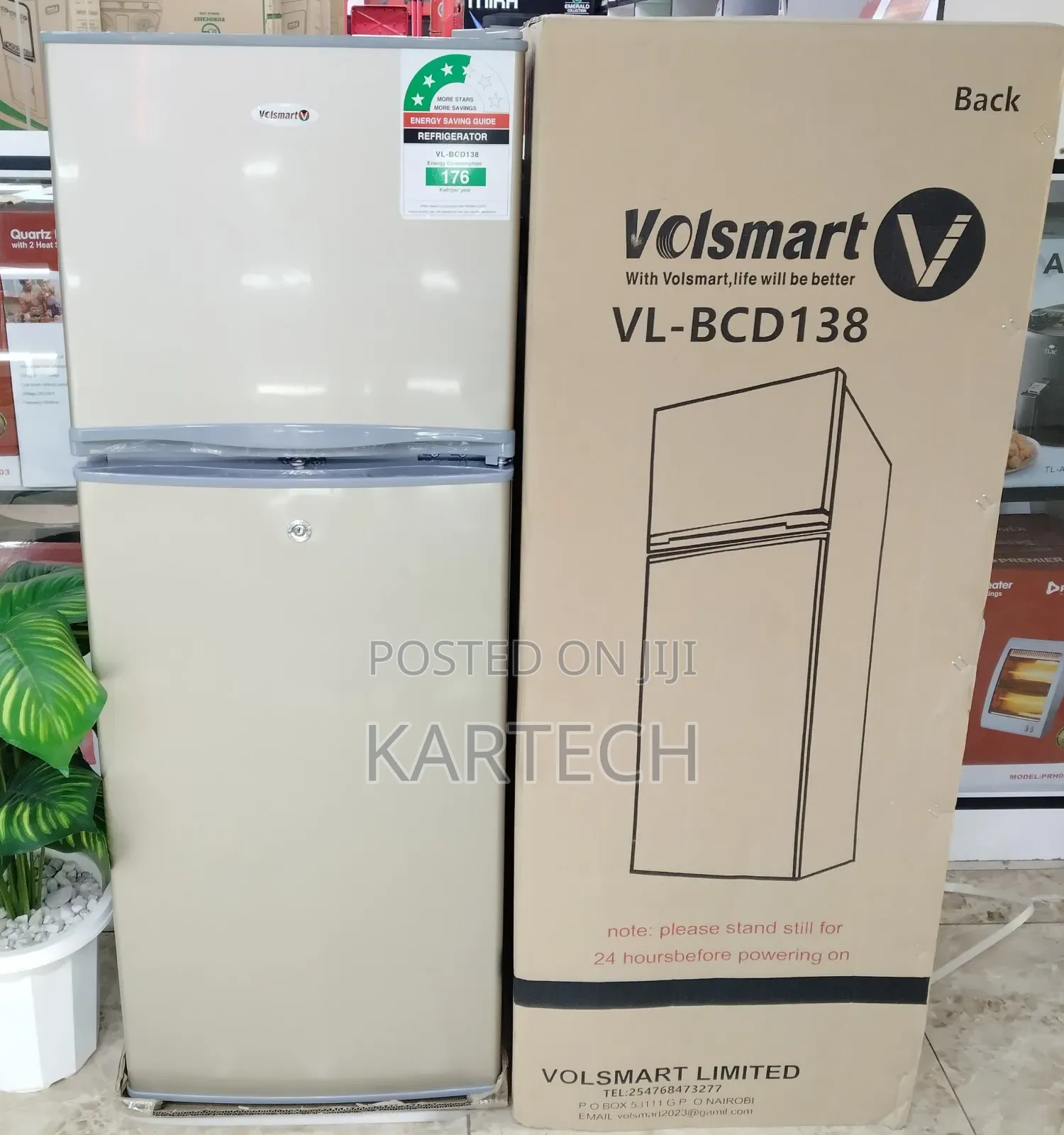 Volsmart 138litres Double Door Fridge