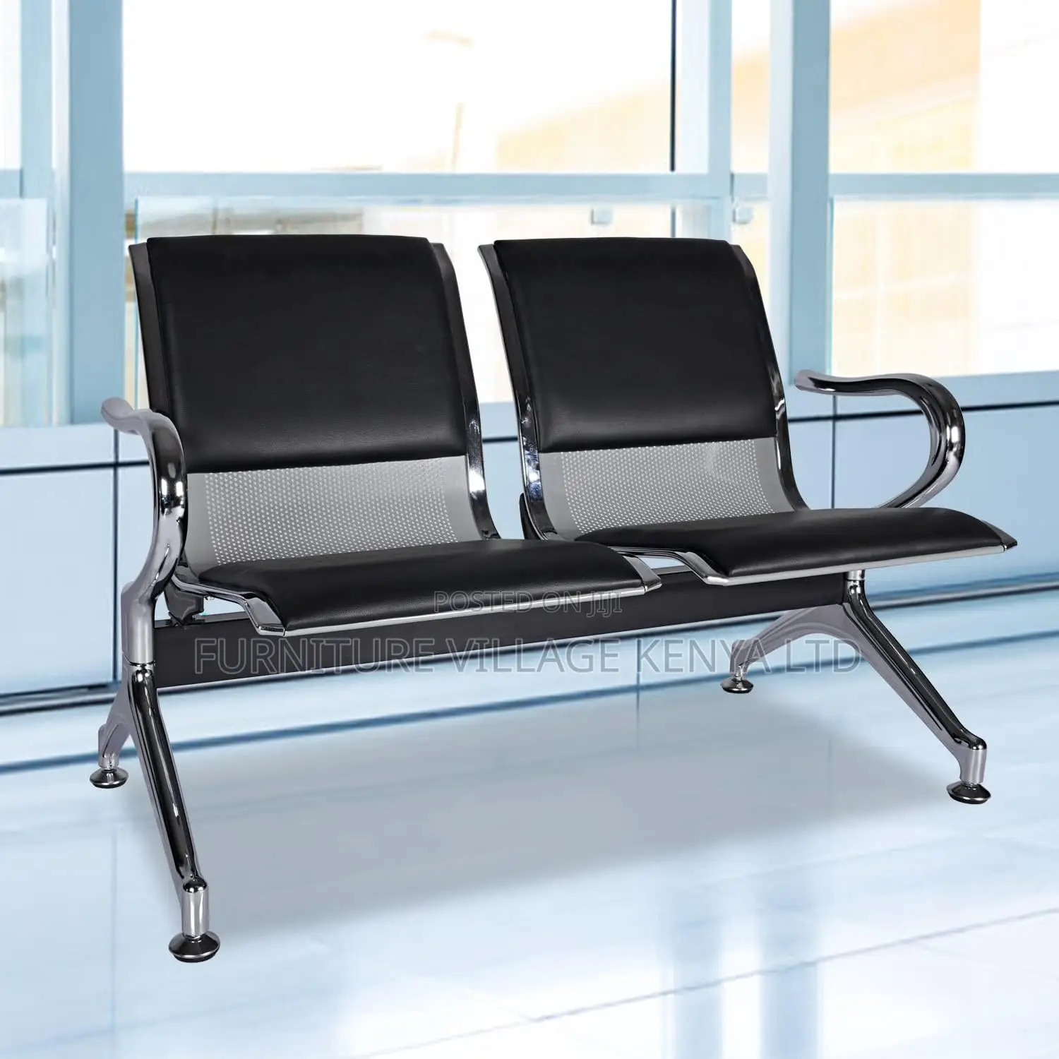 2 Seat Reception Chairs; Two Link Office Padded Bench
