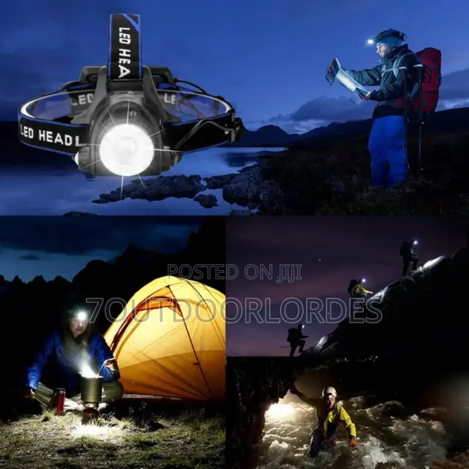 Waterproof Rechargeable White UV Headlamp