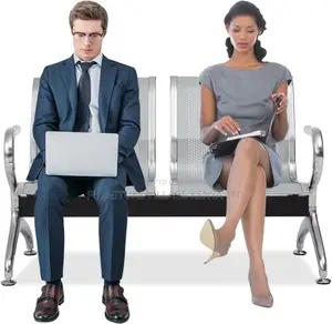 2-Seater Metallic Office Reception Bench