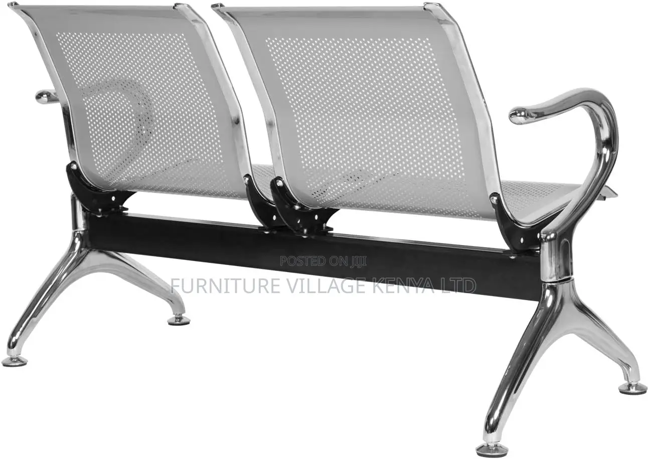 2-Seater Metallic Office Reception Bench