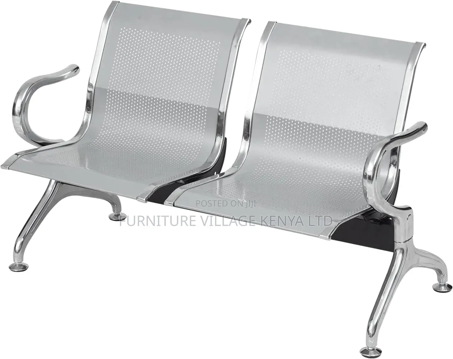 2-Seater Metallic Office Reception Bench