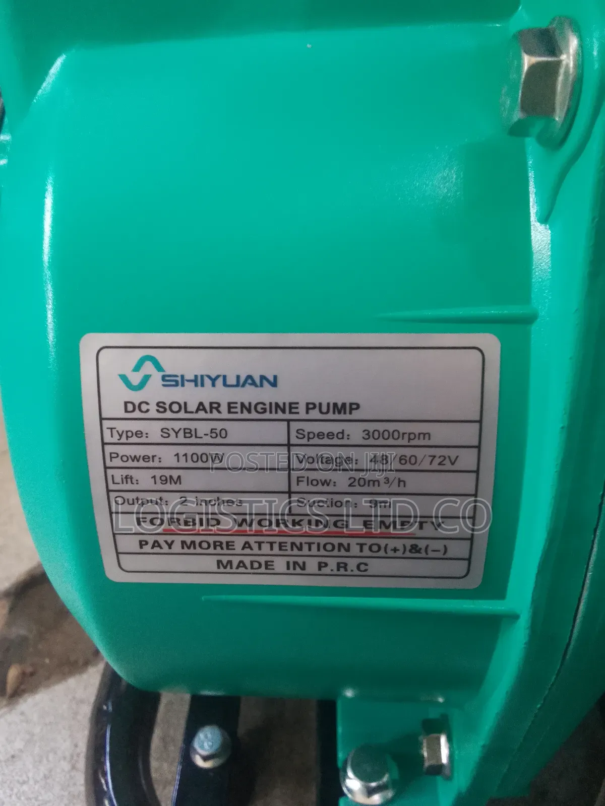 Shuyuan Solar Engine Water Pump 1100 W 2 Inch