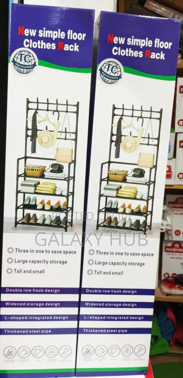Shoe Rack 5 Tier With Coat Hanger