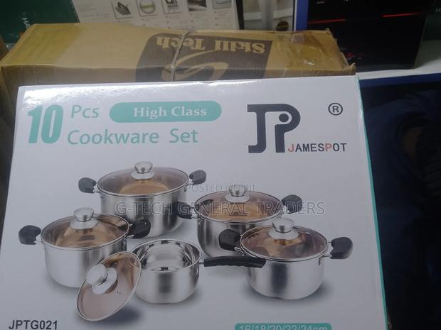 Jampesport 10pcs High Class Stainless Steel Cookware Set - main view