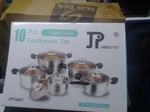 Jampesport 10pcs High Class Stainless Steel Cookware Set