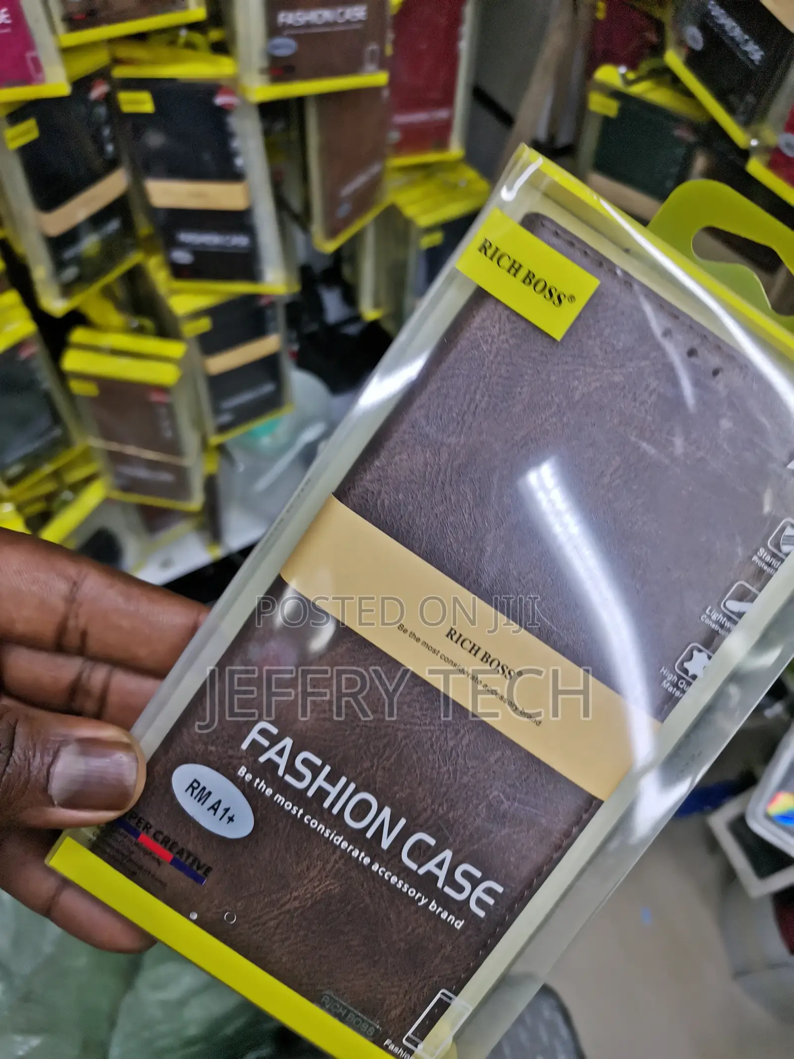 Universal Rich Boss Leather Flip Case for Redmi A1+ - Brown