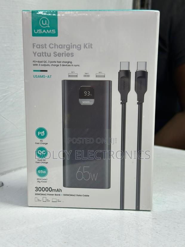 Usams 30000mah 65w Pd Fast Charging Laptop And Power Bank