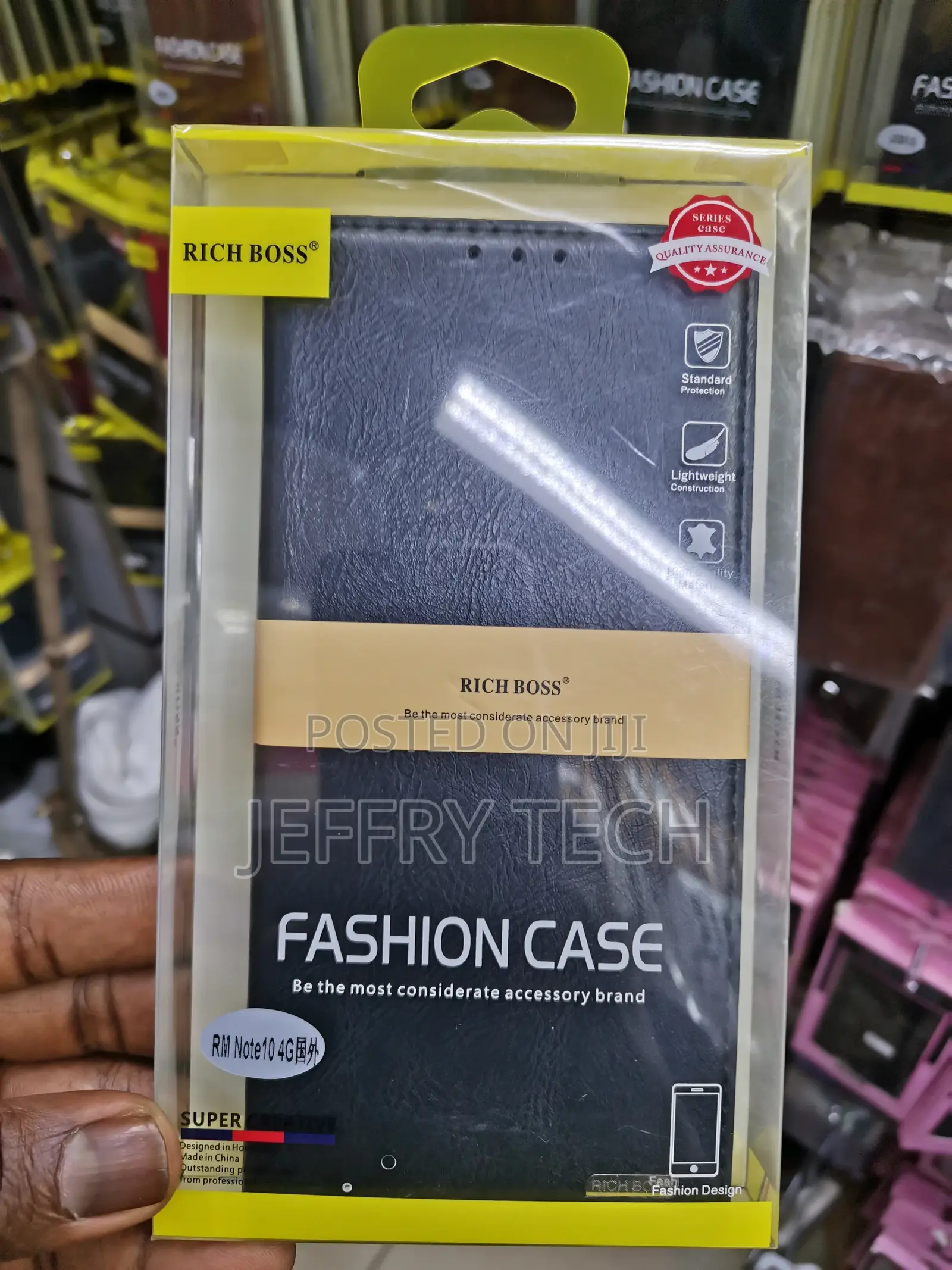 Universal Richboss Flip Cover for Redmi Note 10 4g -Black