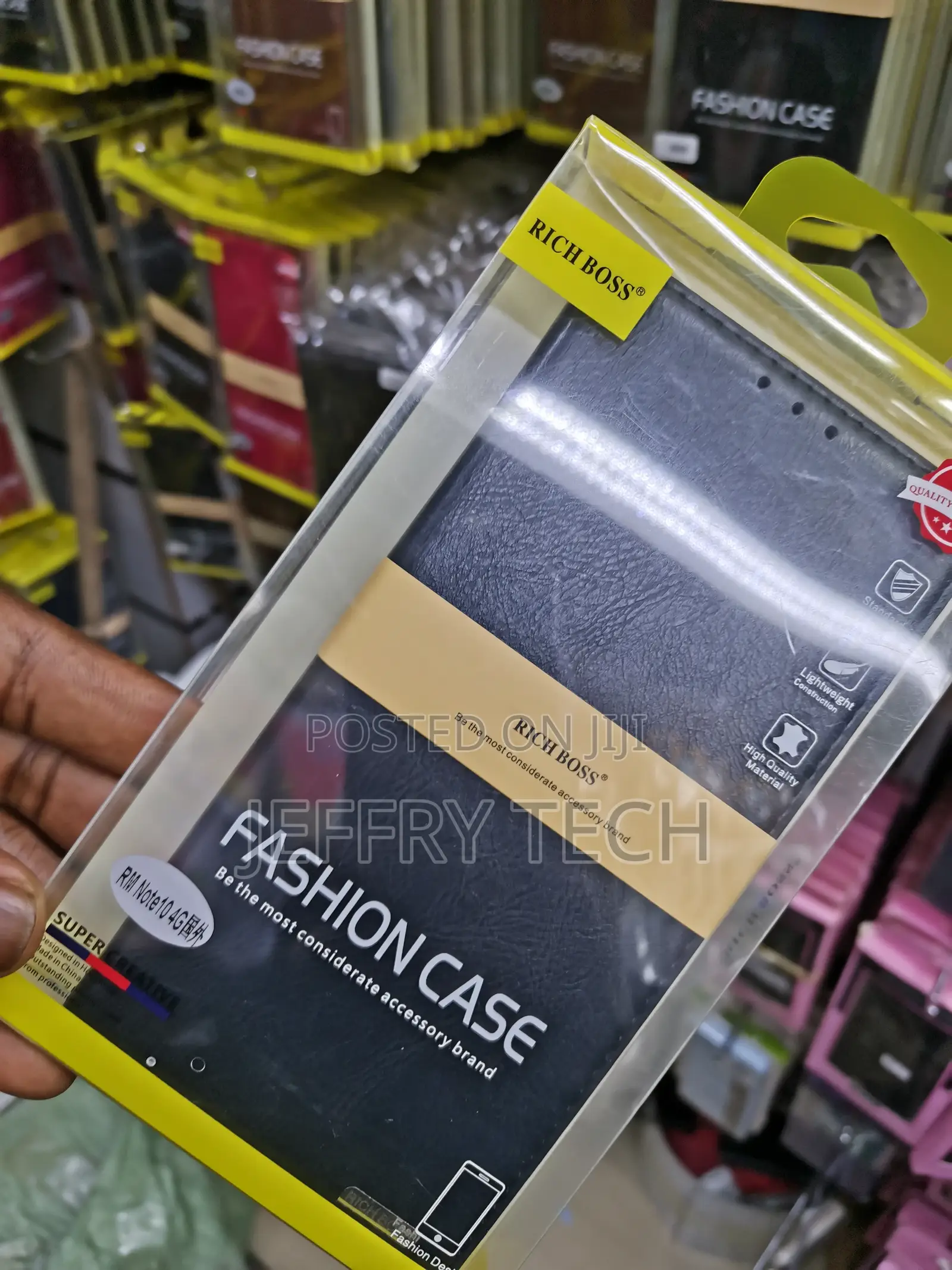 Universal Richboss Flip Cover for Redmi Note 10 4g -Black