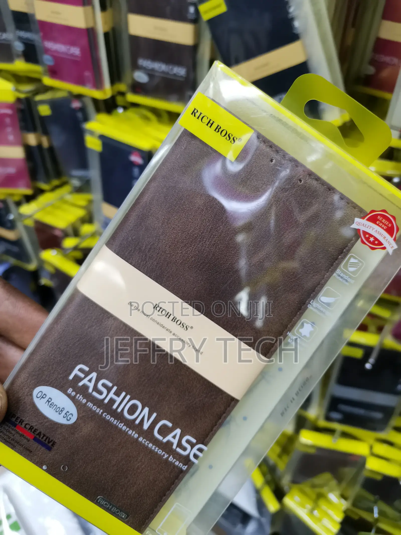Universal Richboss Flip Cover for Oppo Reno8 5G -Brown
