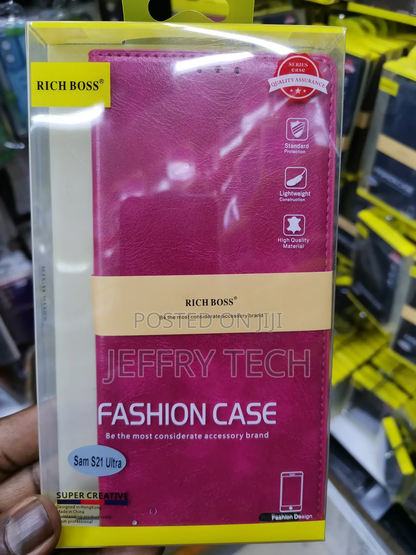 Universal Richboss Flip Cover for Samsung S21 Ultra -Pink