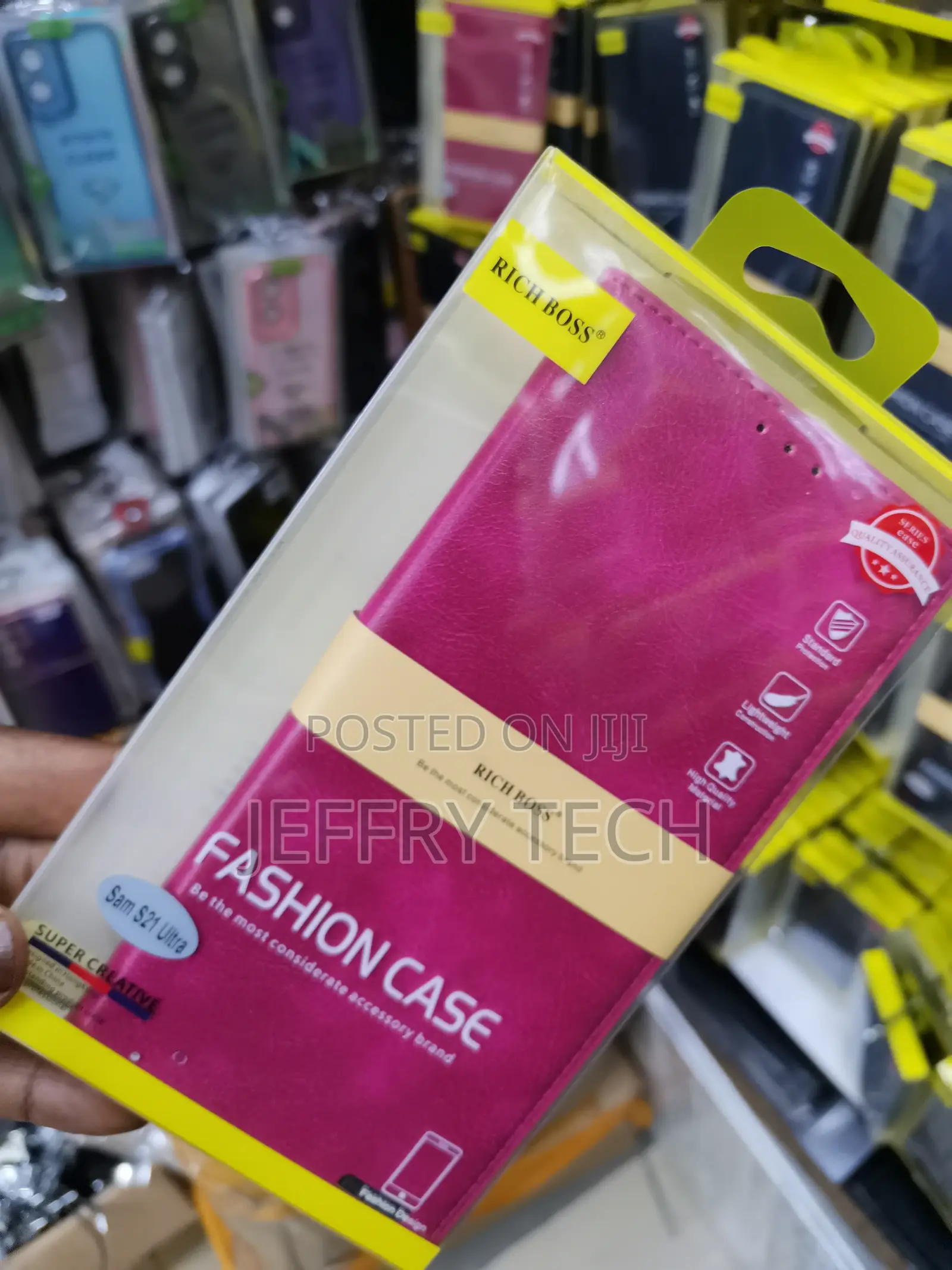 Universal Richboss Flip Cover for Samsung S21 Ultra -Pink