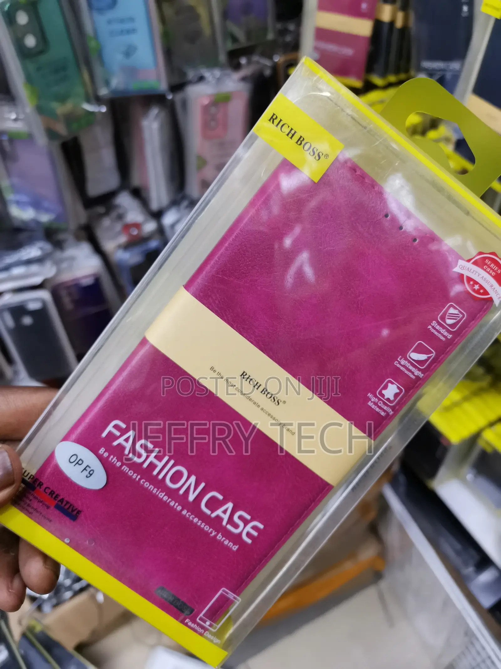 Universal Richboss Flip Leather Cover for Oppo F9 -Pink