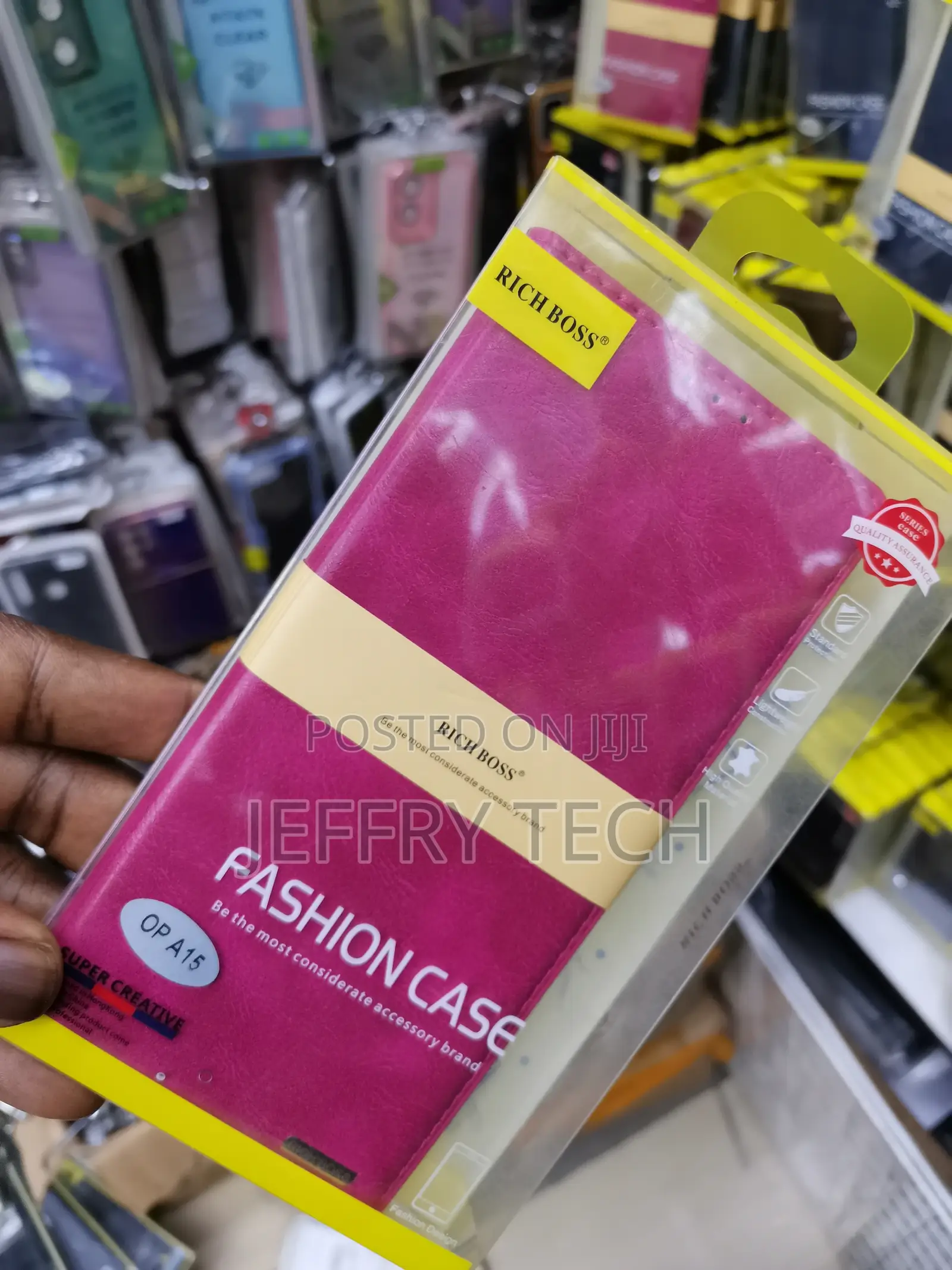 Universal Richboss Flip Cover for Oppo A15 -Pink