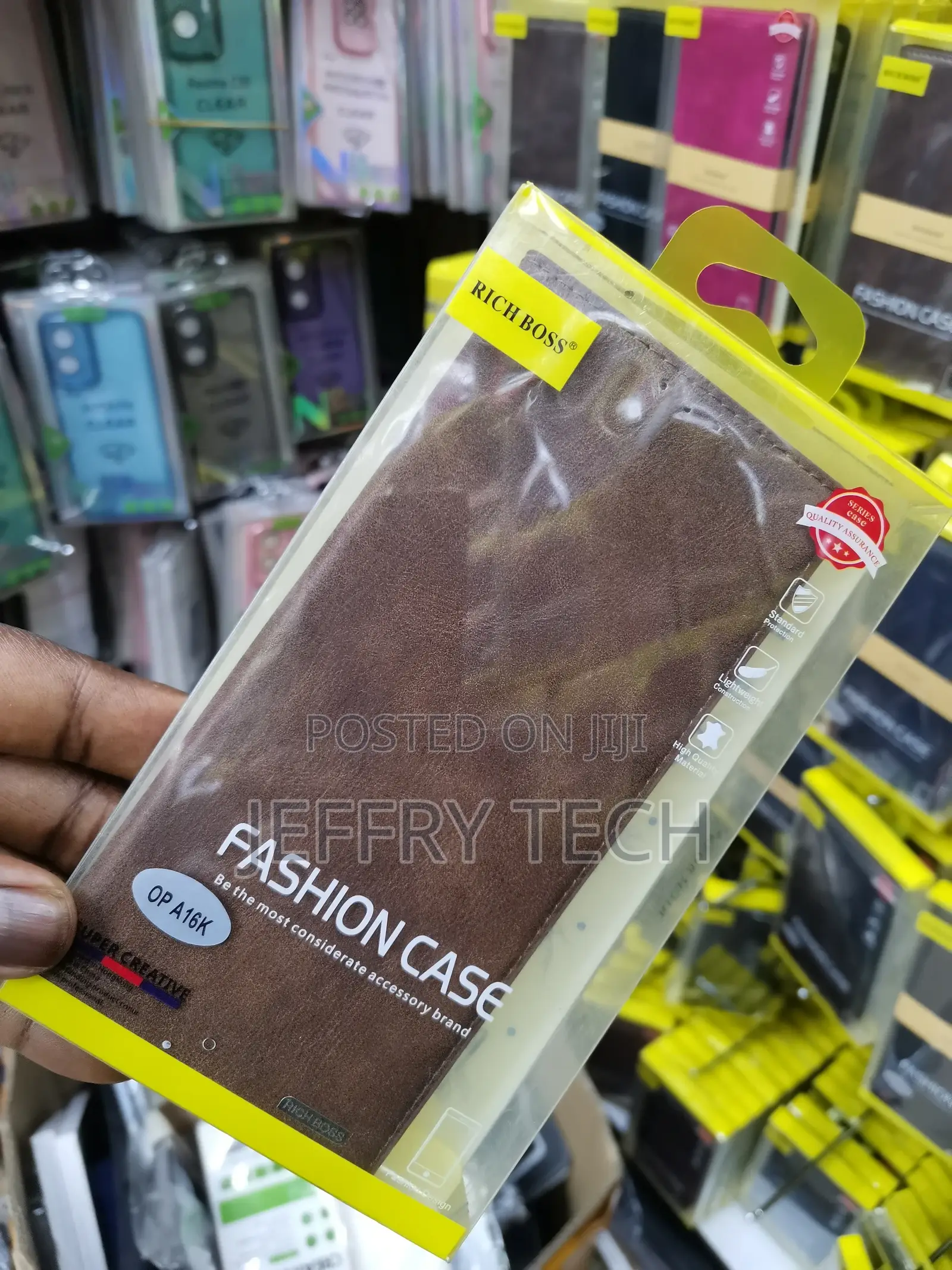 Universal Richboss Flip Cover for Oppo A16k -Brown