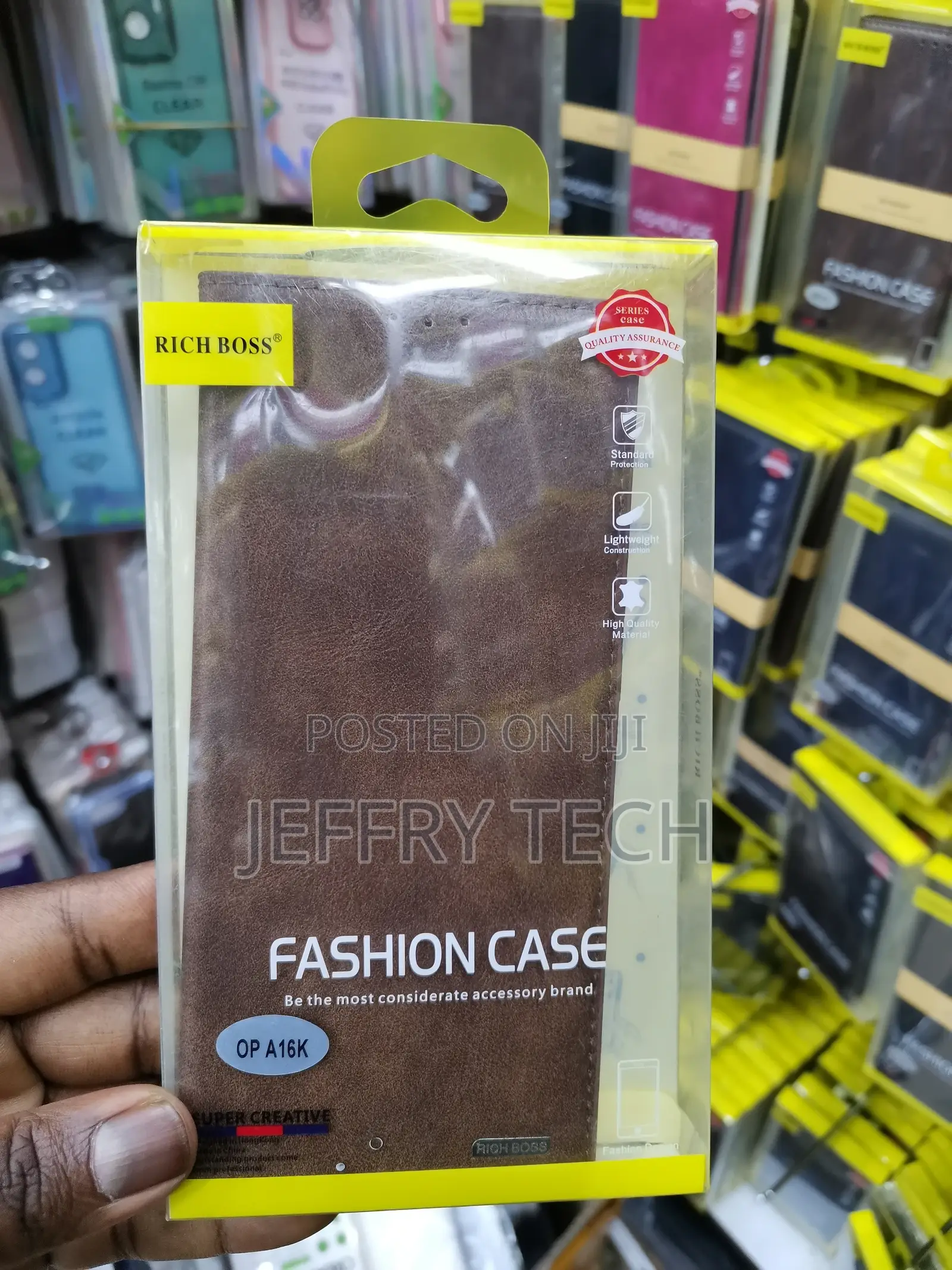 Universal Richboss Flip Cover for Oppo A16k -Brown