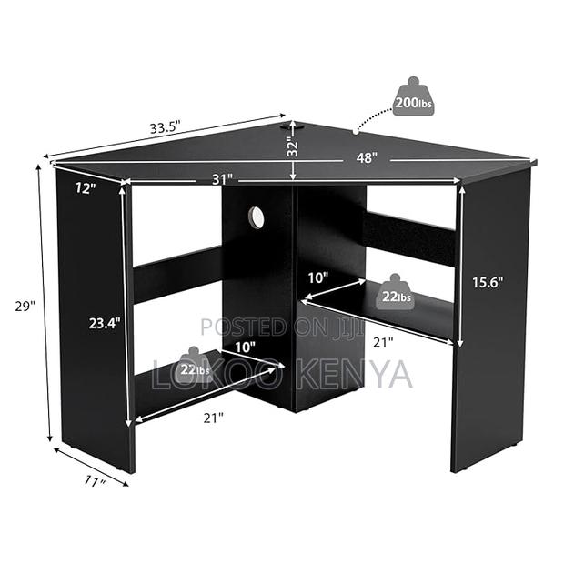 Clerical Desking: Home Office PC/Laptop Corner Table - thumbnail 7