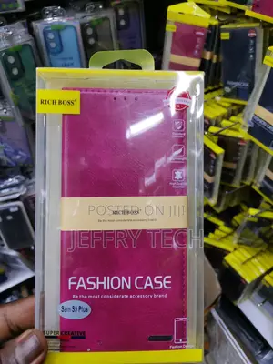 Universal Rich Boss Leather Flip Case for S9 Plus -Pink