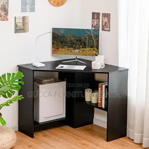 Clerical Desking: Black Home Office PC/Laptop Corner Desk