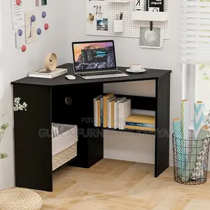 Clerical Desking: Black Home Office PC/Laptop Corner Desk