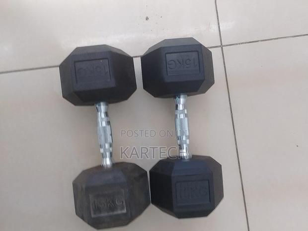 15kg Hexagonal Dumbbells (Per Hand)