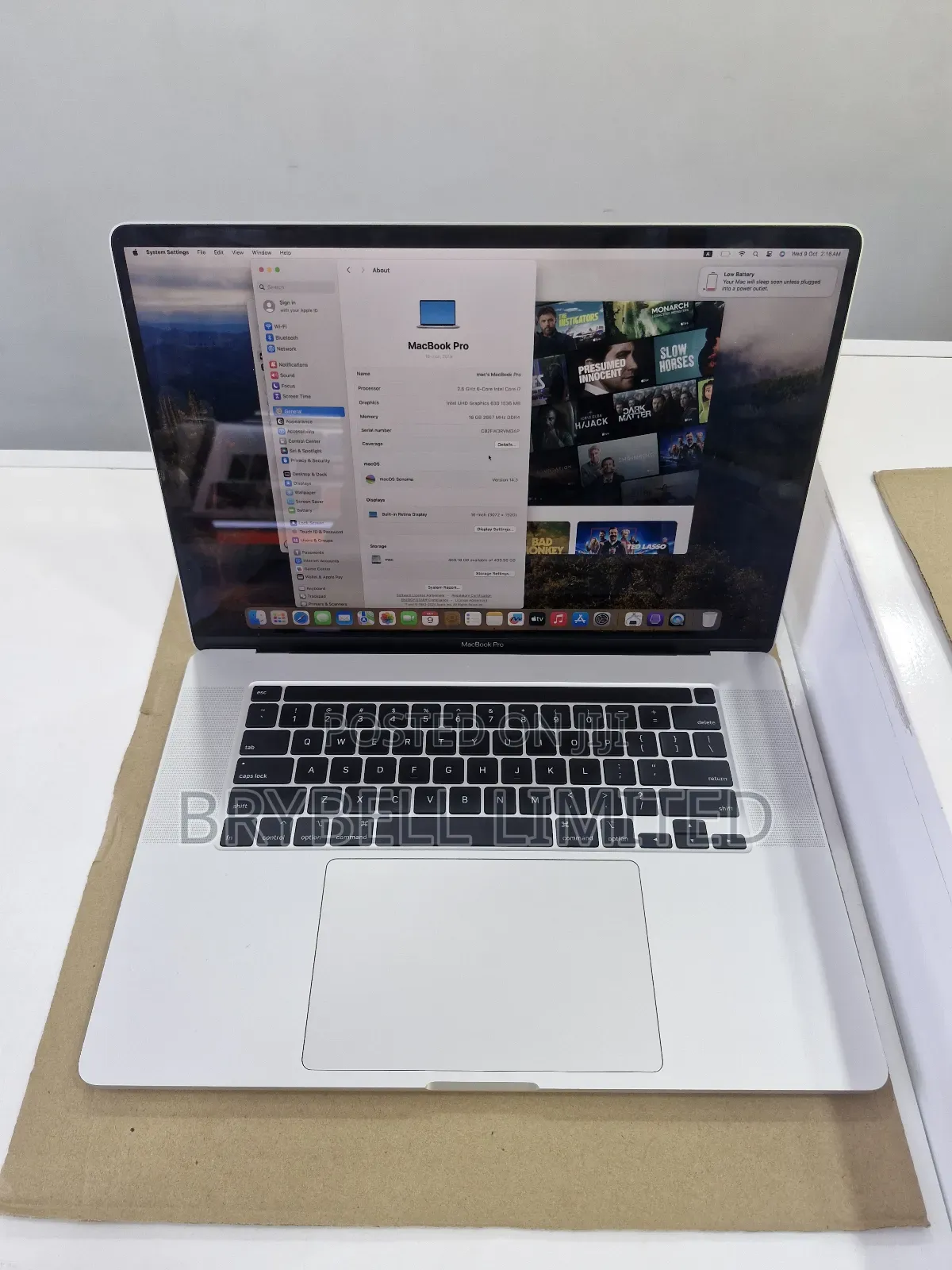 Laptop Apple MacBook Pro 2019 16GB Intel Core I7 SSHD+SSD 500GB