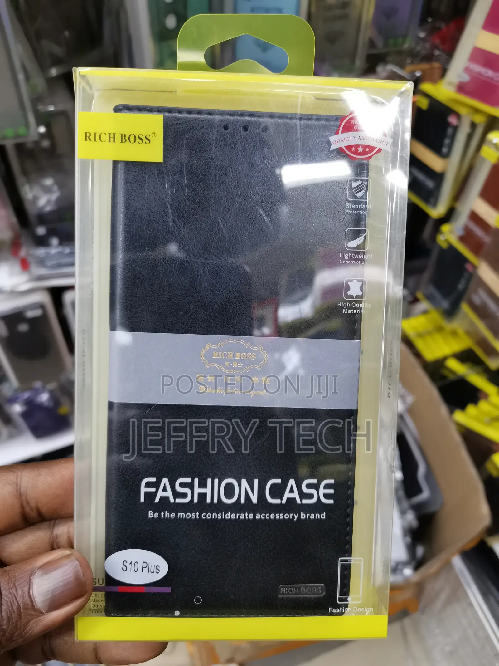 Universal Richboss Flip Cover for Samsung S10 Plus -Black