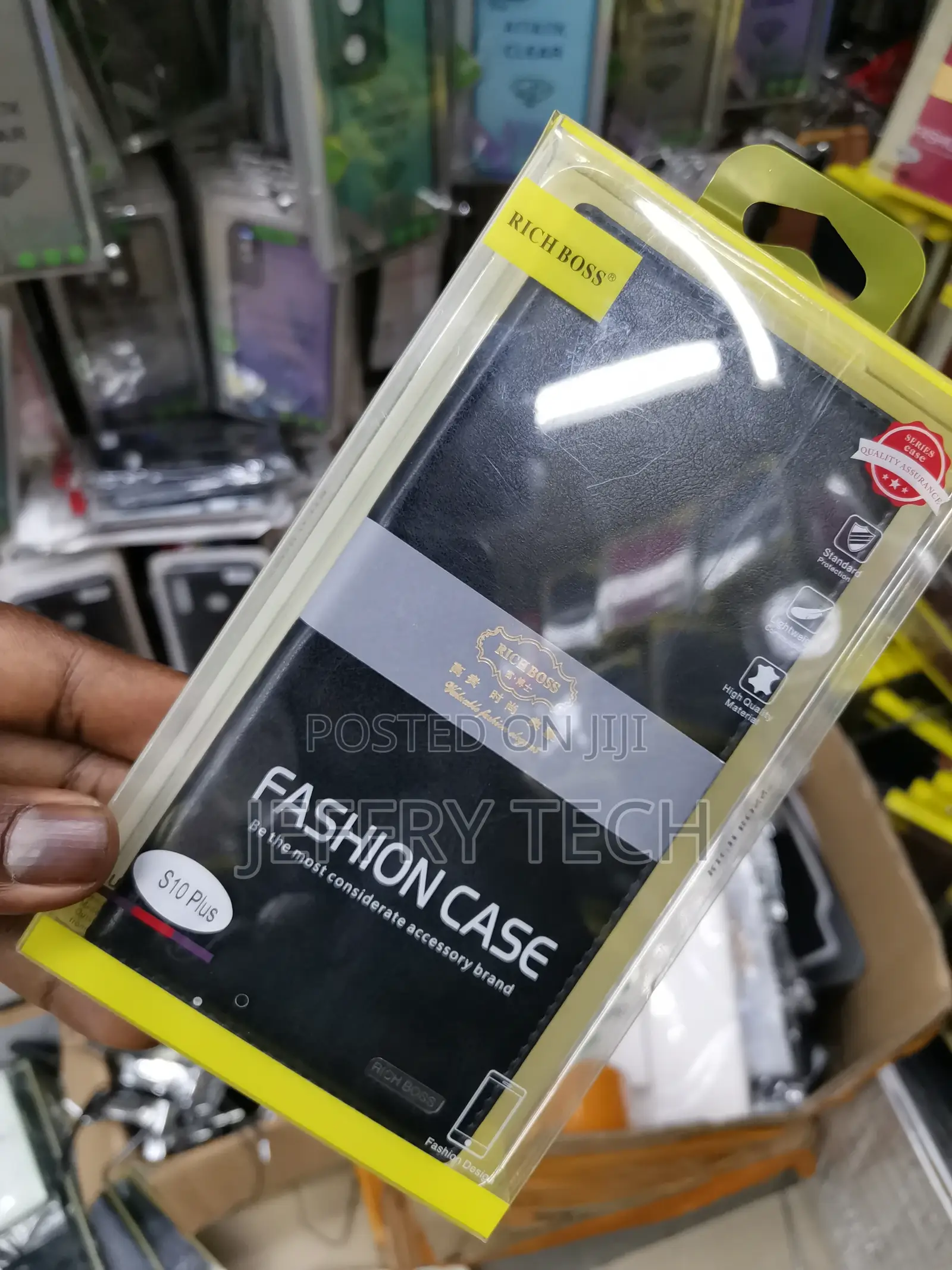 Universal Richboss Flip Cover for Samsung S10 Plus -Black