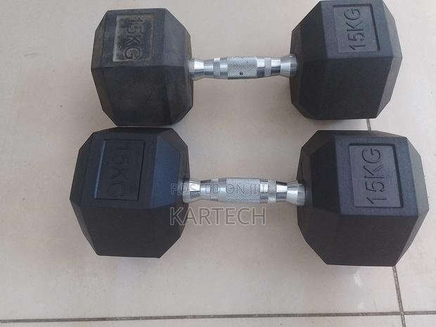 Hexagonal Dumbbells Set -15 Kg Both Hands