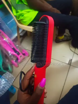 Electric Hair Straightener Brush Iron Hot Comb